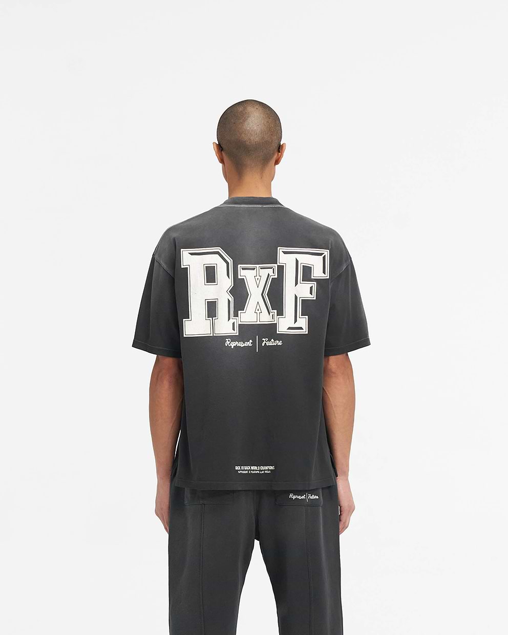 Represent X Feature Multi Logo T-Shirt - Stained Black